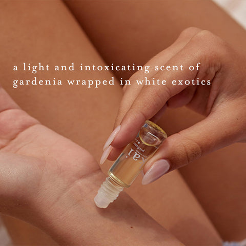 kai perfume oil - gardenia wrapped in white exotic flowers. eau de perfume roll-on oil, 1/8 oz., vegan, cruelty free, made in the usa