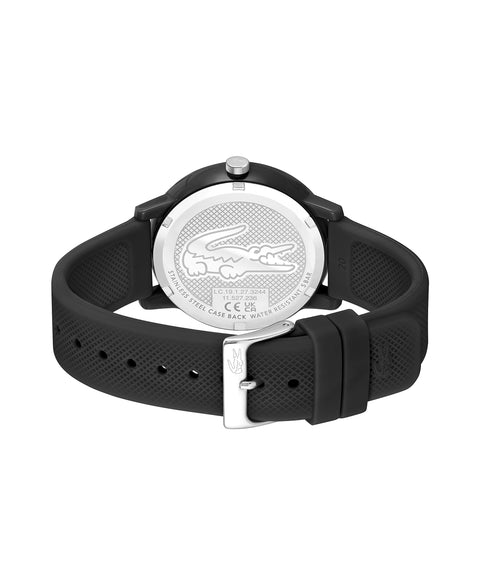 Lacoste.12.12 Men's Quartz Plastic and Silicone Strap Watch, Color: Black (Model: 2011171) Lacoste