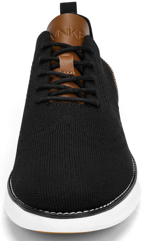 SVNKE Men's Fashion Dress Shoes Casual Oxfords Sneakers Business Breeze Tennis Comfortable Breathable Lightweight Walking Black 11.5