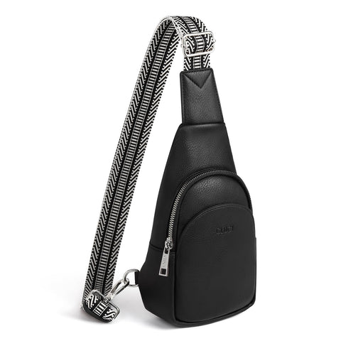 CLUCI Small Sling Bag for Women Crossbody, Faux Leather Trendy Waist Packs with Guitar Strap, Women's Fanny Packs CLUCI