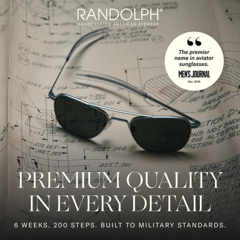 Randolph Eyewear Aviator Sunglasses for Men and Women – Classic Aviator Glasses with Polarized Lenses and Matte Chrome Frame, UV Protection Sunglasses Made to Last a Lifetime (Agx Green)