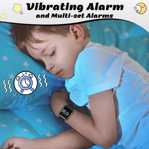 L LAVAREDO Waterproof Kids Digital Watches for Boys Girls,Sport Watch with Pedometer Stopwatch Vibration Alarm for Ages 5-13,No App Fitness Tracker Watch for Kids Teens Birthday