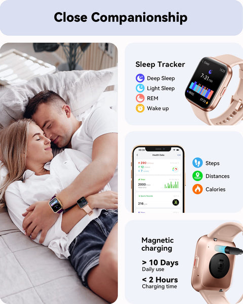 ENOMIR Smart Fitness Watch for Men Women(Answer/Make Call), Alexa Built-in, with Heart Rate SpO2 Sleep Monitor 100 Sports 5ATM Waterproof Activity Trackers and Smartwatches for iOS&Android Phones ENOMIR