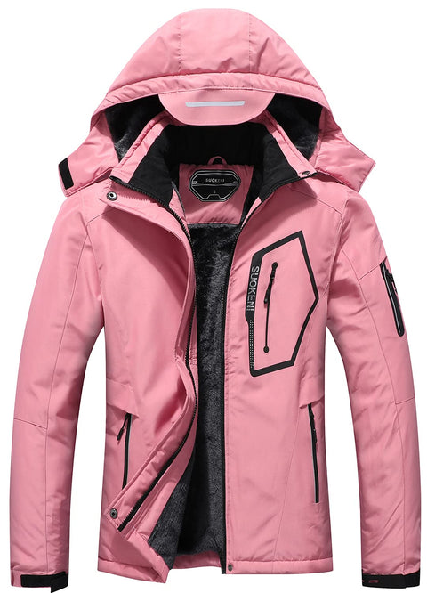 SUOKENI Women's Waterproof Warm Winter Snow Coat Hooded Raincoat Ski Snowboarding Jacket SUOKENI