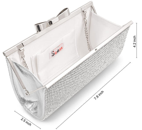 Sumnn Evening Clutch Bag Cocktail Prom Sparkly Rhinestone Crystal Bride and Bridesmaid Wedding Party Formal Purses for Women Sumnn