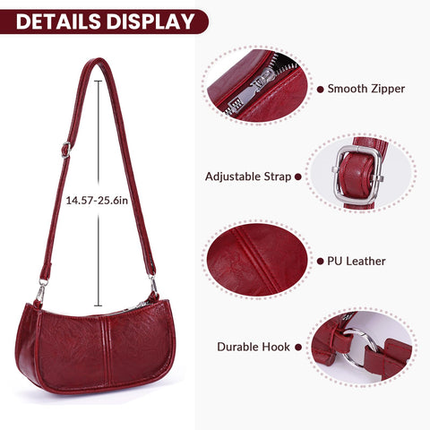 GETERUUV Shoulder Bags for Women Y2k Purse and Handbags Retro Studded Crossbody Bag Small Shoulder Purse Leather Hobo Handbag
