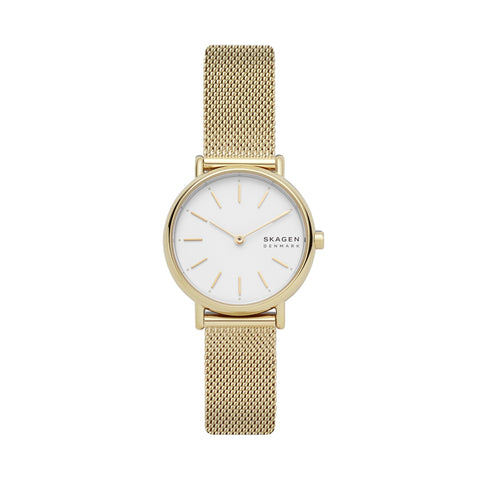 Skagen Women's Signatur Lille Two-Hand Gold Stainless Steel Mesh Band Watch (Model: SKW2693) Skagen