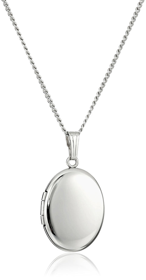 Amazon Essentials Sterling Silver Polished Oval Locket Necklace, 16" (previously Amazon Collection) Amazon Essentials