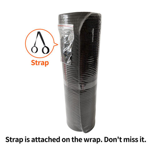 Amazon Basics 1/2 Inch Extra Thick Exercise Yoga Mat with Carrying Strap, Cushioned Support, for Fitness and Gym Workouts, Black Amazon Basics