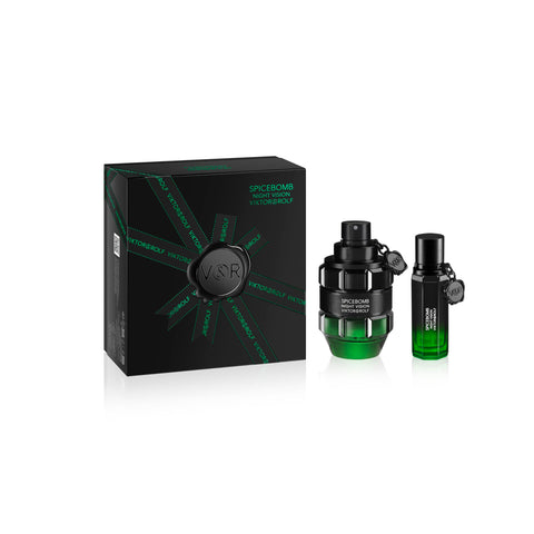 Viktor&Rolf - Spicebomb Nightvision Eau de Toilette Spring Gift Set - Woody & Spicy - Cologne for Men - With Notes of Citrus & Tobacco - Full Size, 3 Fl Oz & Travel Size, 0.68 Fl Oz Viktor&Rolf