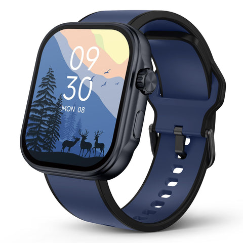 Smart Watch, AI Running Plan, PPG Blood Pressure Monitor, 3ATM Waterproof Fitness Tracker, 1.99" AMOLED Display, Heart Rate Blood Oxygen Sleep, Smartwatch for Men Compatible with Android and iOS Blue SOUYIE