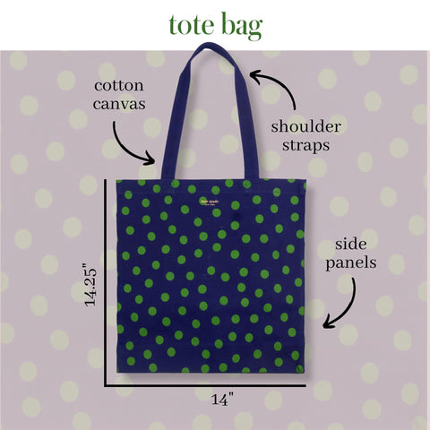 kate spade new york Cute Canvas Tote Bag for Women, Canvas Beach Bag, Tote with Pocket, Sonnet Dot