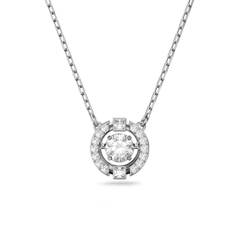SWAROVSKI Women's Sparkling Dance Round Jewelry Collection, Rhodium Finish, Blue Crystals, Clear Crystals SWAROVSKI