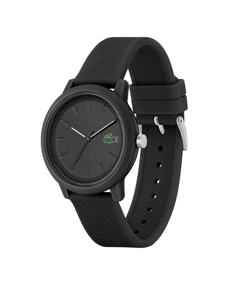 Lacoste.12.12 Men's Quartz Plastic and Silicone Strap Watch, Color: Black (Model: 2011171) Lacoste