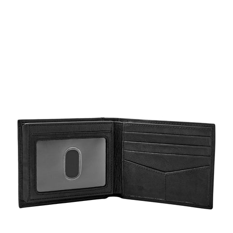 Fossil Men's Ingram Leather RFID-Blocking Bifold with Flip ID Wallet, Black, (Model: ML3784001) Fossil
