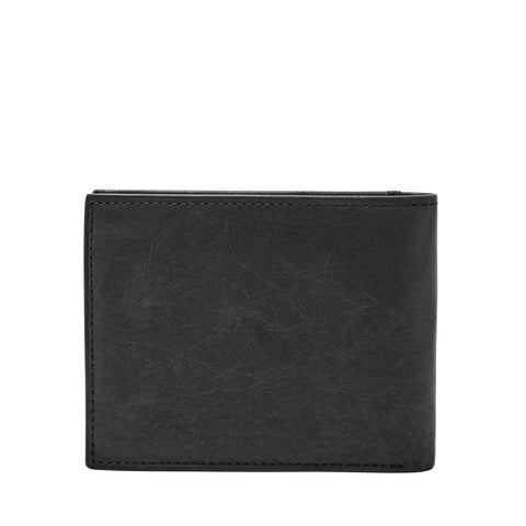 Fossil Men's Ingram Leather RFID-Blocking Bifold with Flip ID Wallet, Black, (Model: ML3784001) Fossil