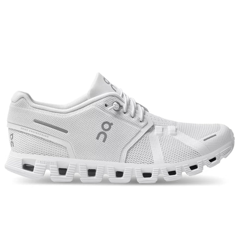 On Women's Cloud 5 Sneakers, All White, 8 Medium US
