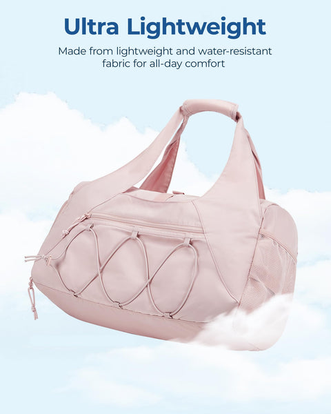 BAGSMART Gym Bag for Women, Lightweight Duffel Bag with Shoe Compartment, Weekender Bags with Wet Pocket, Workout Yoga Tote Bag for Women, Pink BAGSMART