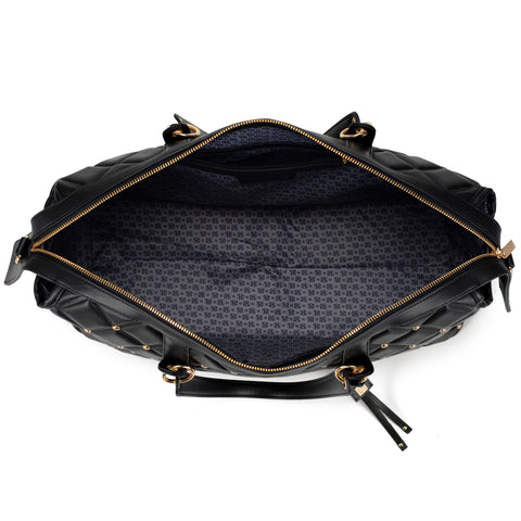 Badgley Mischka Modern 20" L x 8" W x 13" H Quilted Vegan Leather Travel Tote Weekender Bag Badgley Mischka