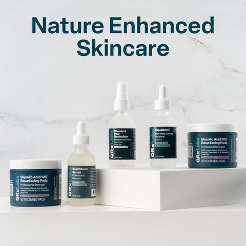 Glycolic Acid 20% Resurfacing Pads for Face & Body with Vitamins B5, C & E, Green Tea, Calendula, Allantoin - Exfoliates Surface Skin and Reduces Appearance of Fine Lines and Wrinkles - Peel Pads QRxLabs