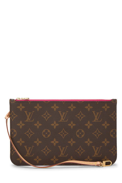 Louis Vuitton, Pre-Loved Monogram Canvas Neverfull Pouch MM NM, Pink Louis Vuitton