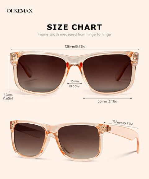 OUKEMAX Polarized Sunglasses for Women, 3 Pack UV400 Trendy Square Shades, Lightweight Stylish Eyewear for Driving & Travel