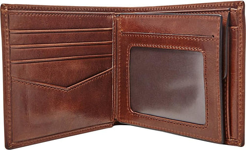 Fossil Men's Ryan Leather RFID-Blocking Bifold with Coin Pocket Wallet, Black, (Model: ML3736001) Fossil