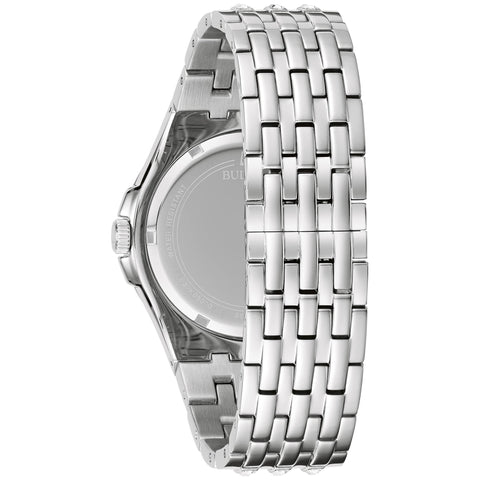 Bulova Ladies Crystal Phantom Silver Stainless Steel Quartz Watch, Blue Dial Style: 96L290 Bulova