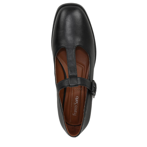 Franco Sarto Women's Kenley Mary Jane Flat Black Leather 7 M