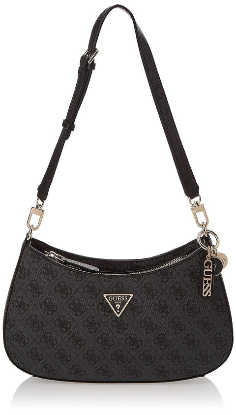 GUESS Noelle Top Zip Shoulder Bag, Coal Logo GUESS