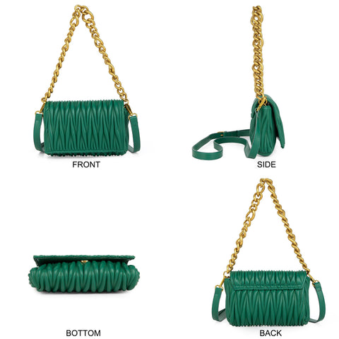 Montana West Quilted Evening Handbags for Women Crossbody Bags Trendy Small Purses and Top Handle Handbags MWC-060ADGN Montana West