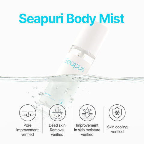 Seapuri Soothing Body Mist, Skin Cell Improvement, 3-Second KP Remover, Body exfoliate, BIO Balance-PSI, Dead Skin Healer, Icelandic Glacial Water, KP Remover, Moisturizer (200ml / 6.76 fl.oz.) Seapuri