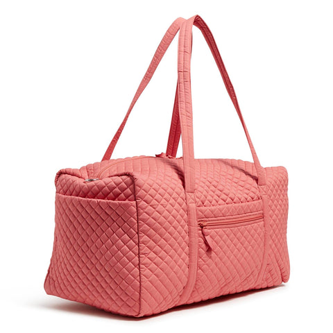Vera Bradley Women's Cotton Large Travel Duffel Bag, Terra Cotta Rose - Recycled Cotton, One Size Vera Bradley