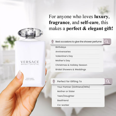 Versace Bright Crystal Perfumed Body Lotion for Women – 6.7 Ounces