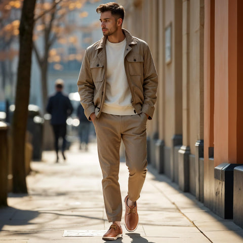 Jousen Men's Casual Shoes Memory Foam Mens Fashion Sneakers Business Dress Sneaker (A81Q06 Brown 10)