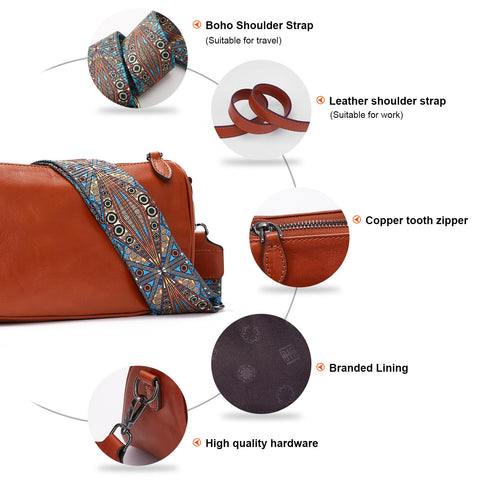Leather Purse Crossbody Bag for Women: Genuine Leather Purses for Women Trendy - Small Shoulder Cross Body Bag BOYATU