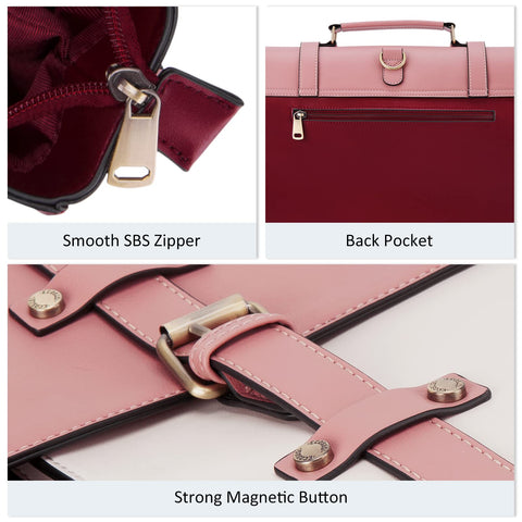 ECOSUSI Laptop Bag for Women Vegan Leather Messenger Bag Fashion Briefcase Backpack 15.6 inch Computer Satchel Bag ECOSUSI
