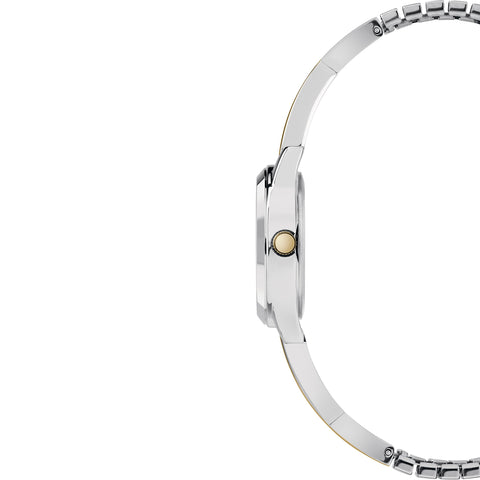 Timex Women's TW2R98600 Stretch Bangle Crisscross 25mm Two-Tone Expansion Band Watch Timex