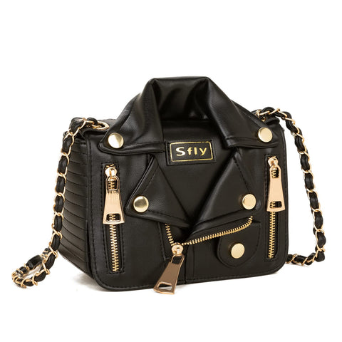 Sfly Women Satchel Chain Strap Shoulder Bag Leather Crossbody Handbags Ladies Evening Clutch Purse Unique Cute Jacket Bag Sfly