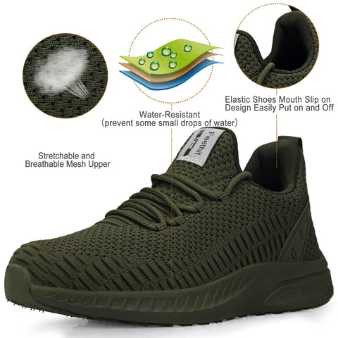 Feethit Women Tennis Running Shoes Walking Shoes Lightweight Casual Sneakers for Travel Gym Work Woman Waitress Nurse Olive Green 5.5 Feethit