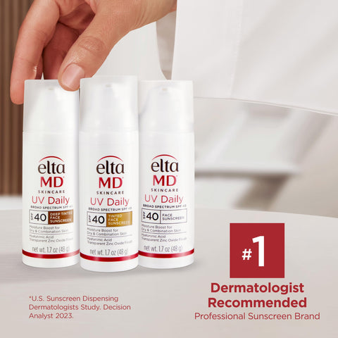 EltaMD UV Daily Deep Tinted SPF 40 Face Sunscreen Moisturizer with Zinc Oxide, Tinted Daily Face Moisturizer with SPF, Sunscreen for Dry Skin,1.7 oz Pump