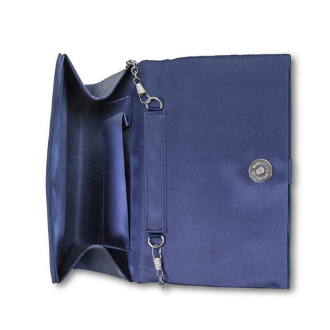 Jessica McClintock womens Alexis Pleated Flap With Rhinestones, Navy Jessica McClintock