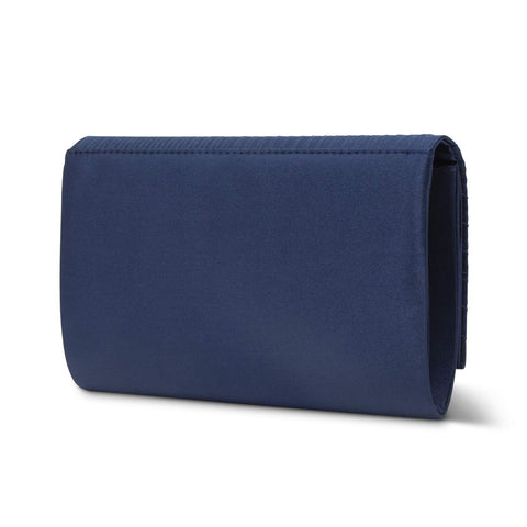 Jessica McClintock womens Alexis Pleated Flap With Rhinestones, Navy Jessica McClintock