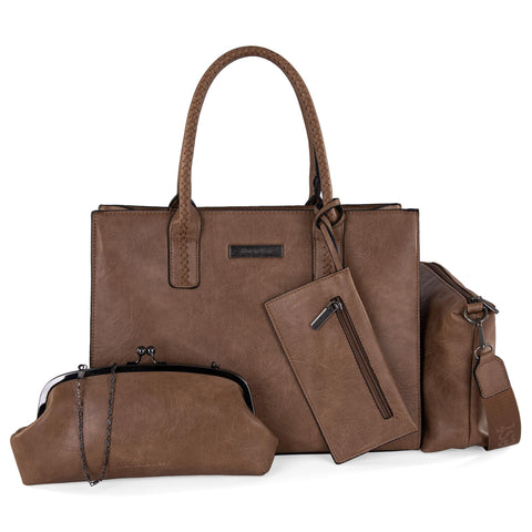 Tote Handbags 4Pcs Purses Set for Womens Purses and Handbags Shoulder Bag Wallet Large and Medium MWC4-289KH Montana West