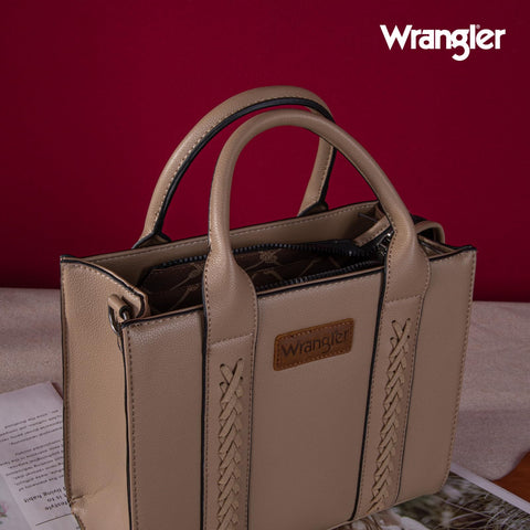 Wrangler Tote bag for women satchel bag purse for womens purses and handbags cute trendy Women's Purses bolsa wrangler para mujer with Zipper and Pocket top handle with strap khaki WG70-8120DKH Montana West
