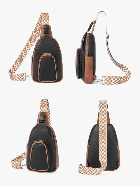 CLUCI Cross Body Bag Large Sling Bag for Women Leather Sling Backpack Fanny Pack Chest Bag for Travel Hiking CLUCI