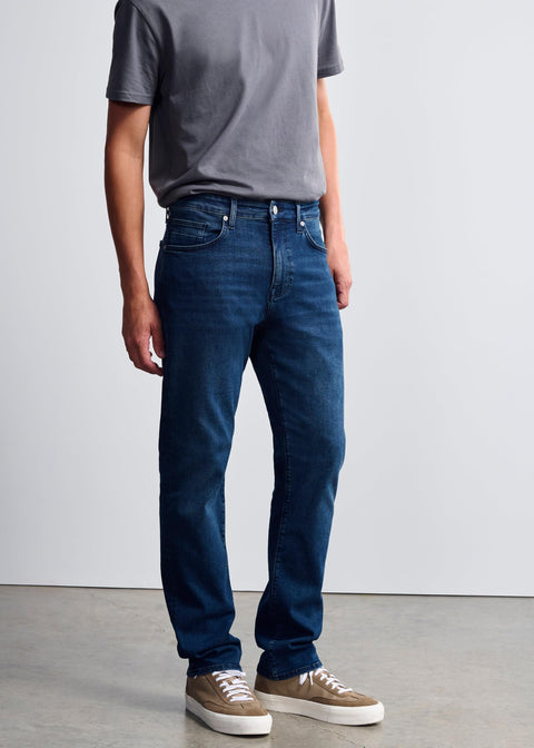 General Denim Works Bridge Men's Regular Rise Straight Leg Jeans, Ink Denim, 36x30
