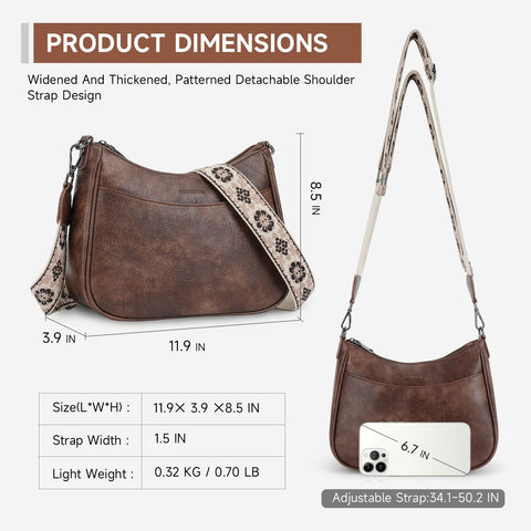 APHISON Crossbody Bags for Women Trendy, Leather Crossbody purse with Adjustable Strap, Women's Crossbody Shoulder Handbags