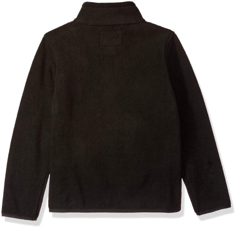 Amazon Essentials Girls' Polar Fleece Full-Zip Mock Jacket, Black, Medium