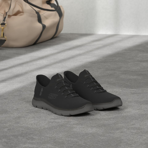 Skechers Men's Summits Hight Range Slip-in Sneaker Black/Charcoal